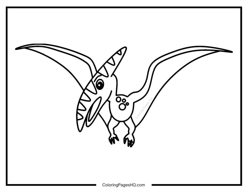 Pteradactyl dinosaur coloring page