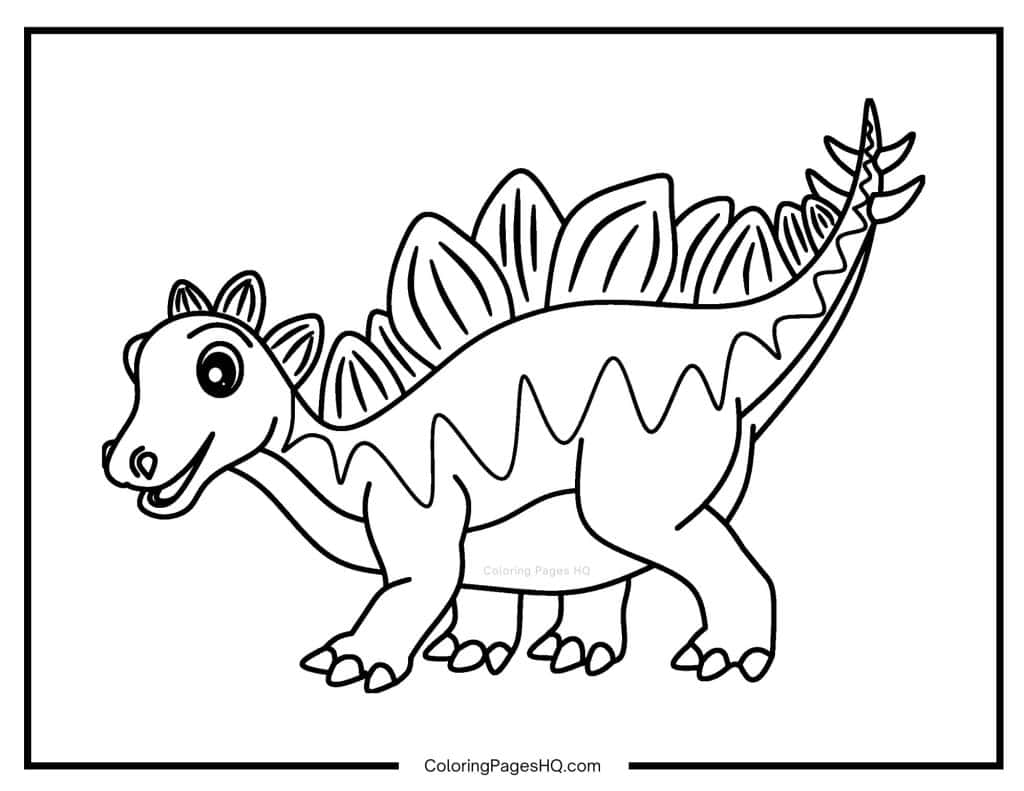 Walking dinosaur coloring sheet