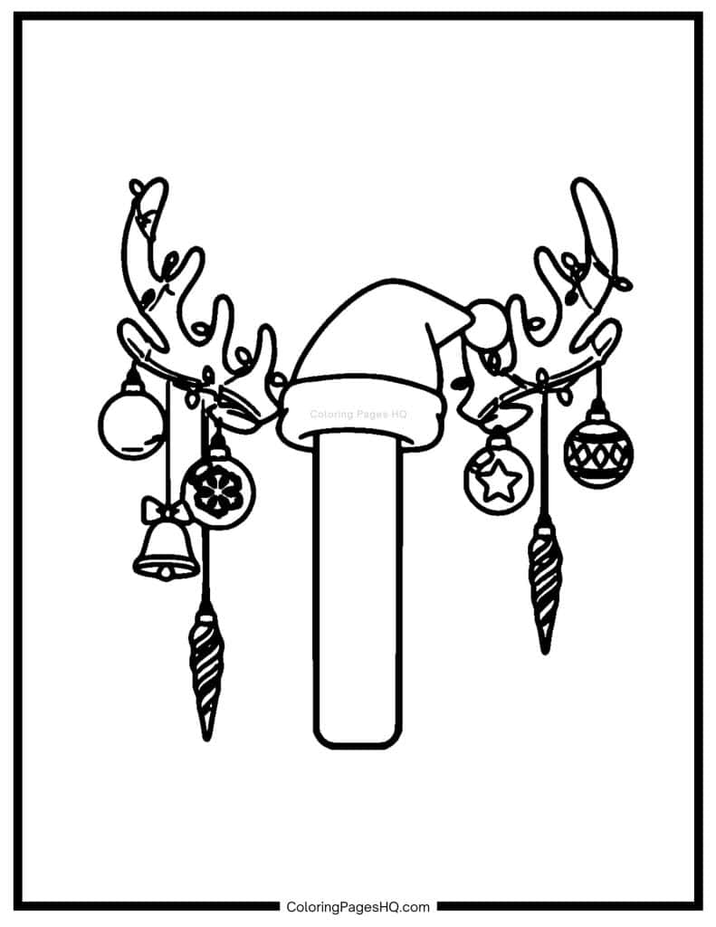 Christmas Alphabet Coloring Pages Letter I
