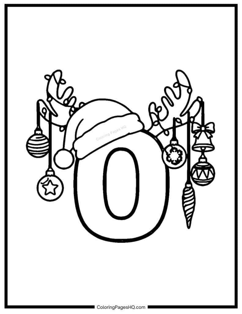 Christmas Alphabet Coloring Pages Letter O