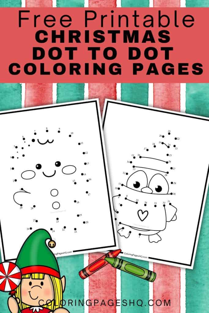 Christmas dot to dot coloring pages pinterest image