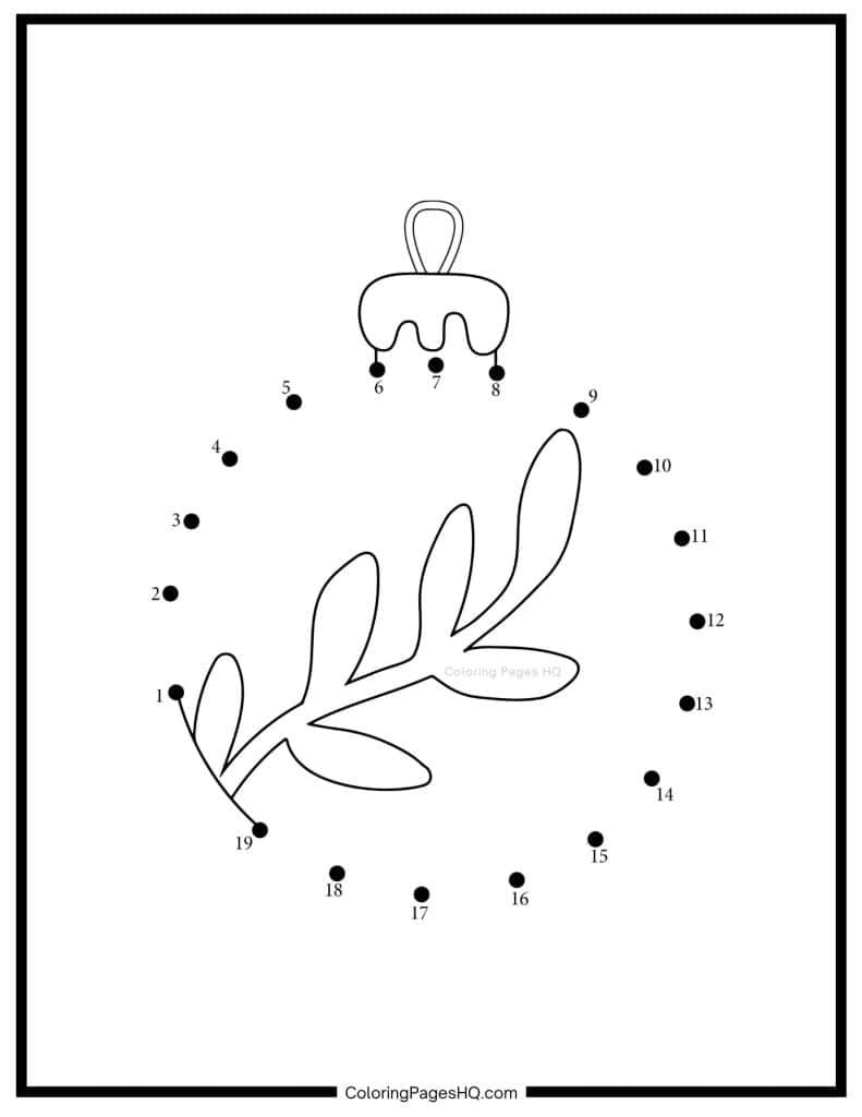Christmas ornament connect the dots coloring page