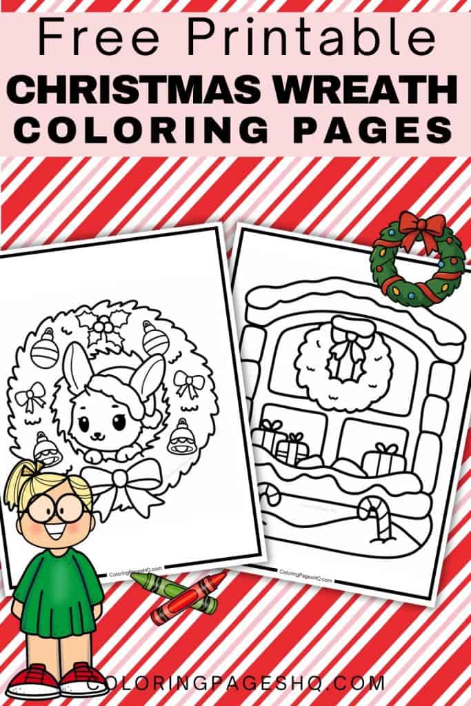 Christmas wreath coloring pages pinterest image