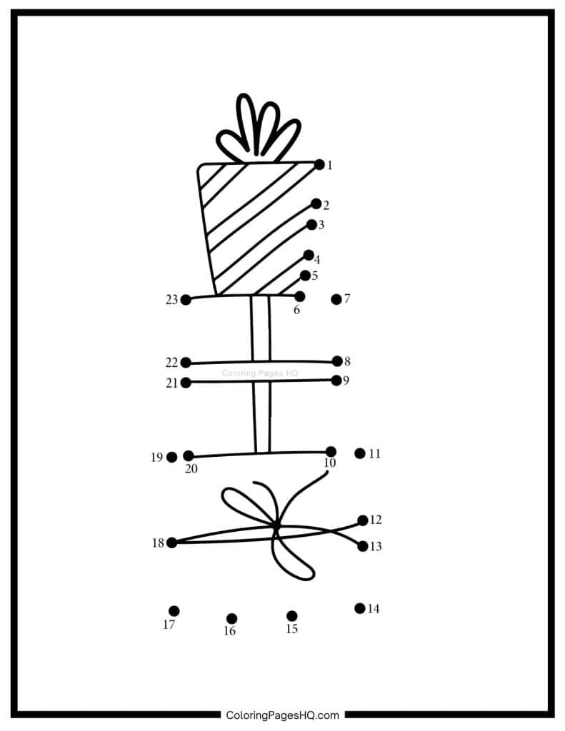 Cute Christmas connect the dots coloring page