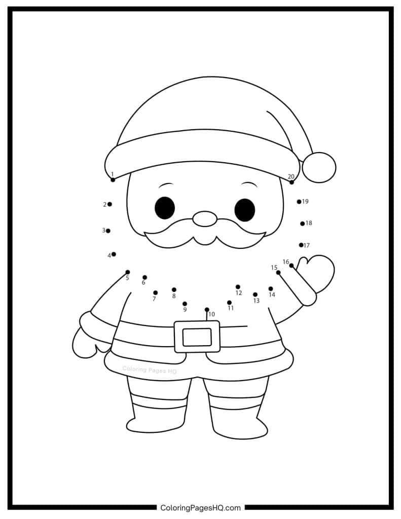 Easy Dot to Dot Santa Claus Activity