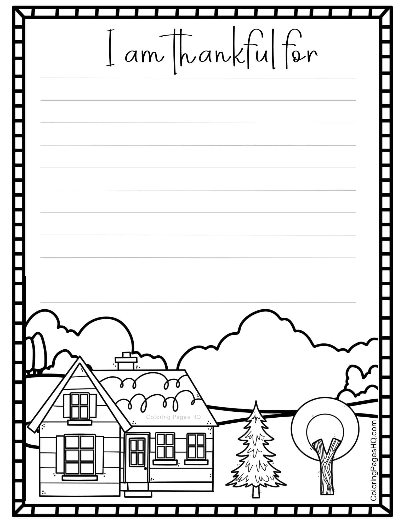 Thanksgiving I am Thankful For Coloring Pages (Free PDF Printables ...