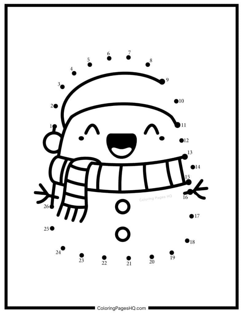 Laughing snowman connect the dots activity