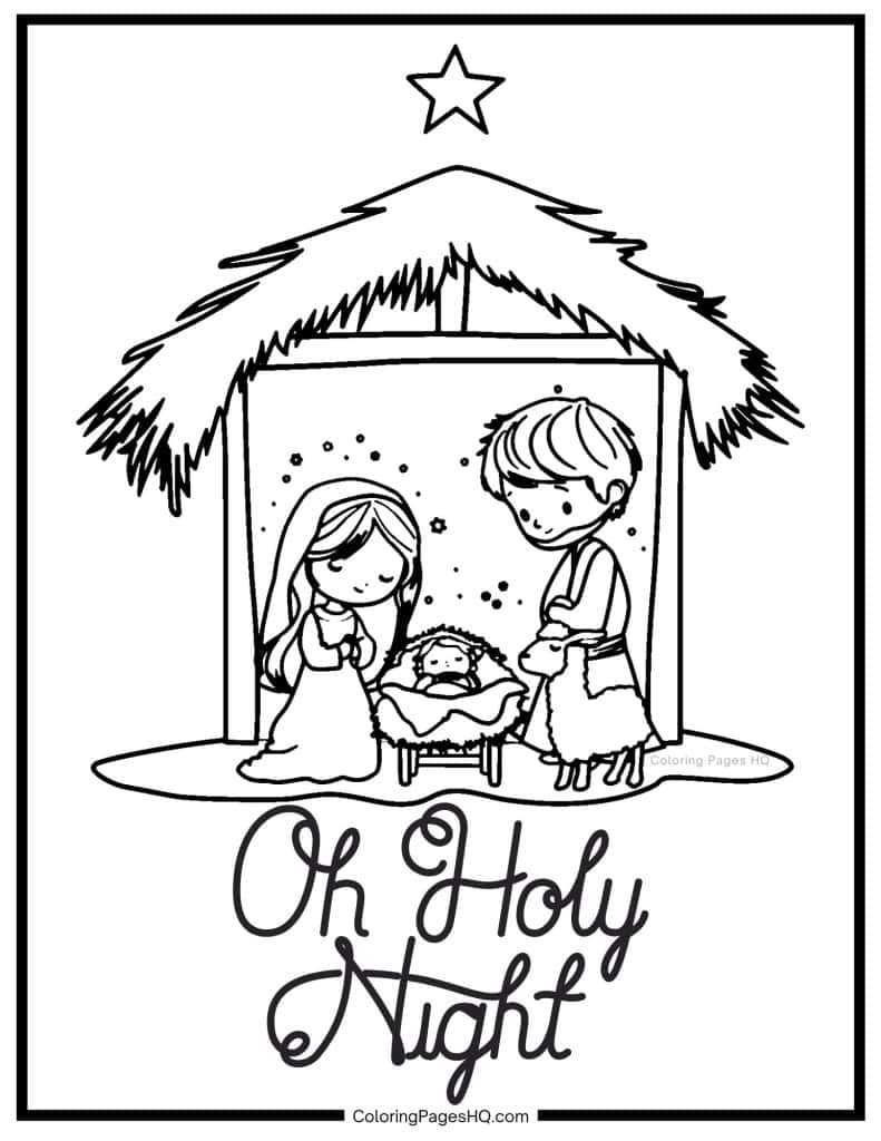 Nativity Oh Holy Night coloring page
