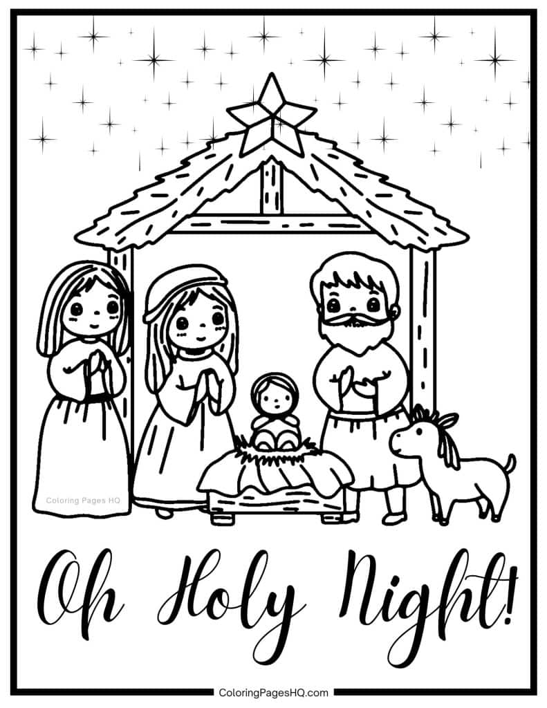 Nativity Scene coloring sheet