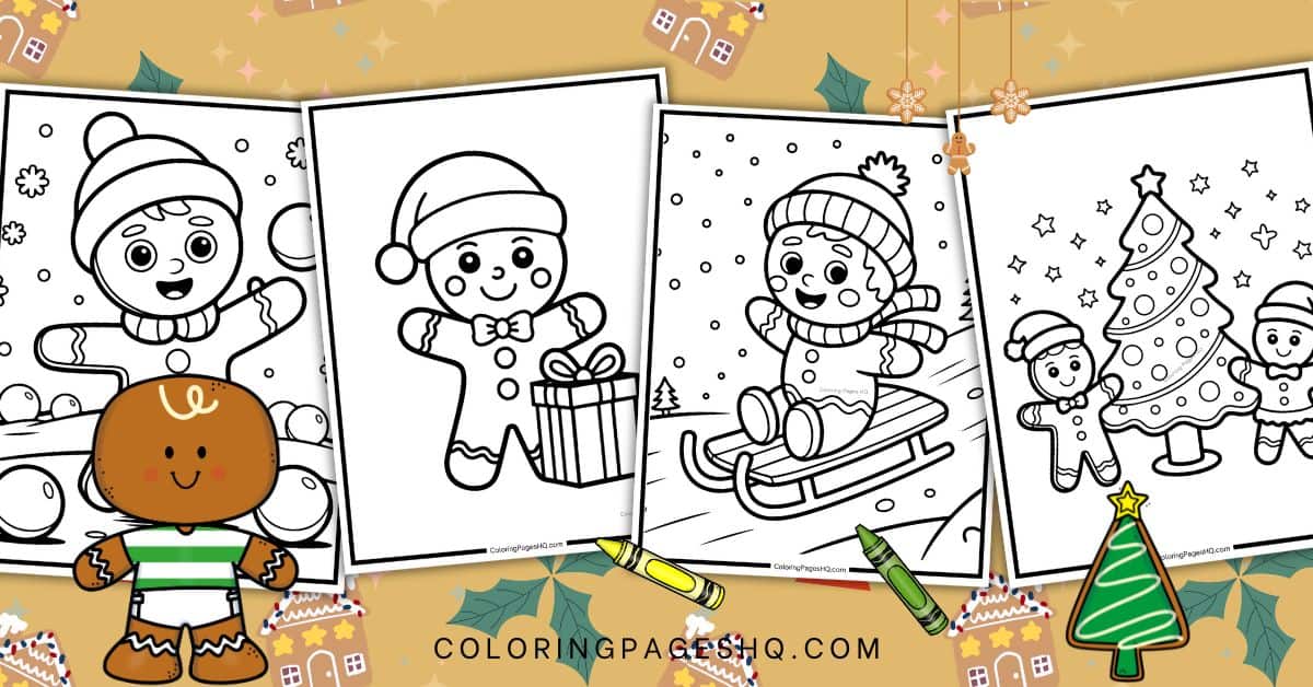 gingerbread man coloring pages featured image