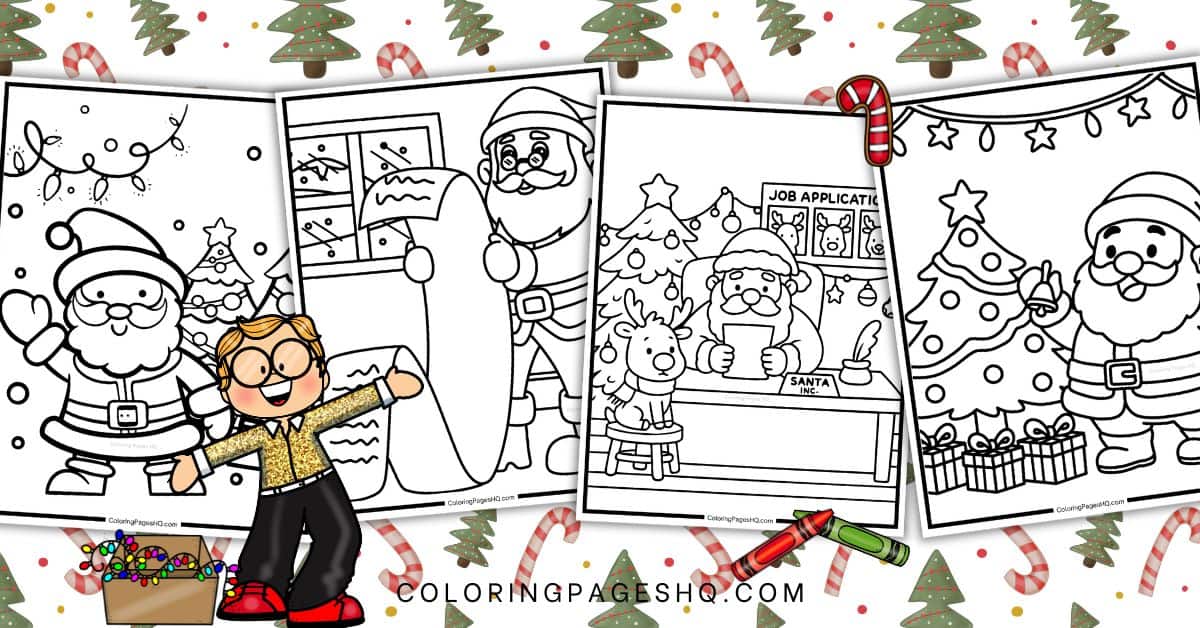 santa claus coloring pages featured image