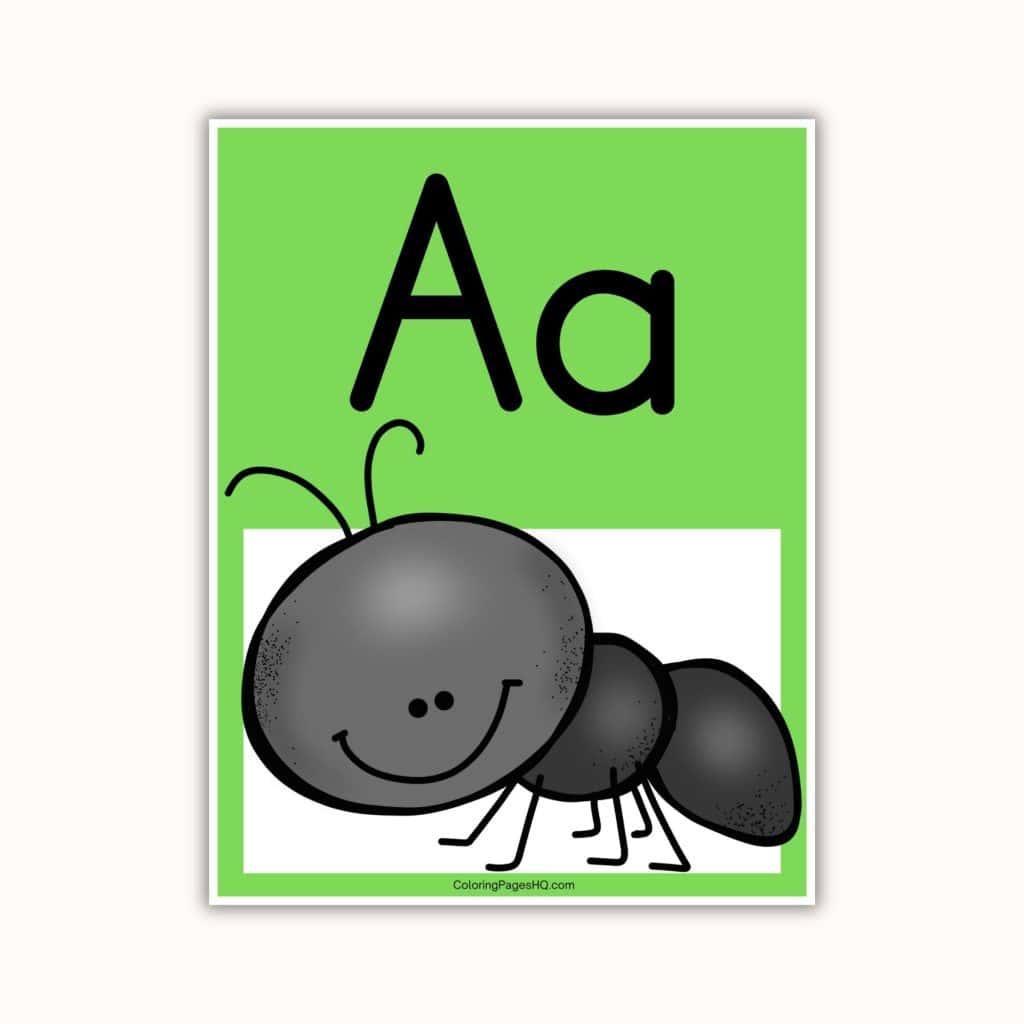 Cute alphabet a to z poster set