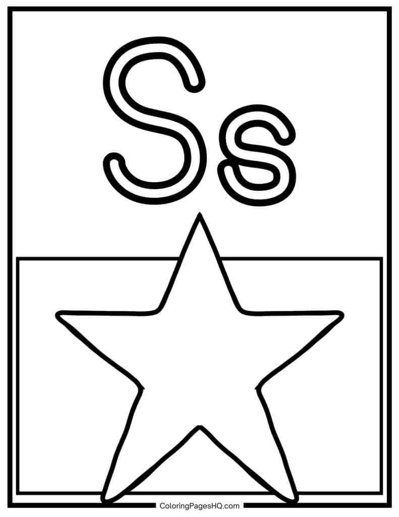 S for star coloring page
