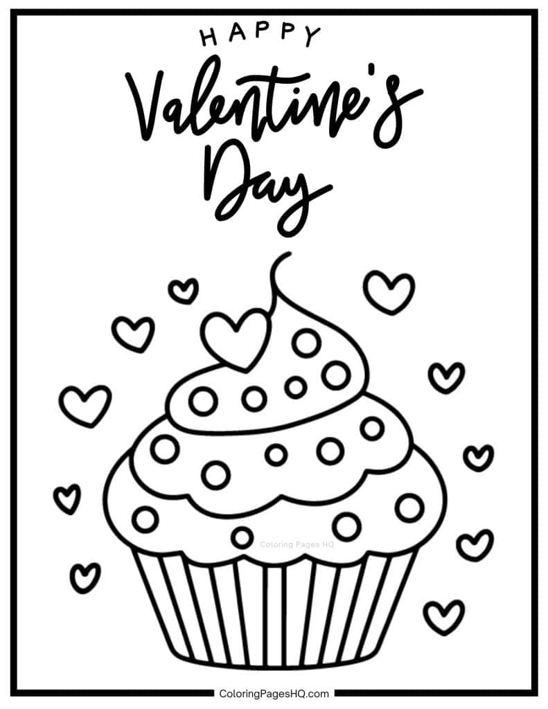 Happy Valentine's Day sheet to color