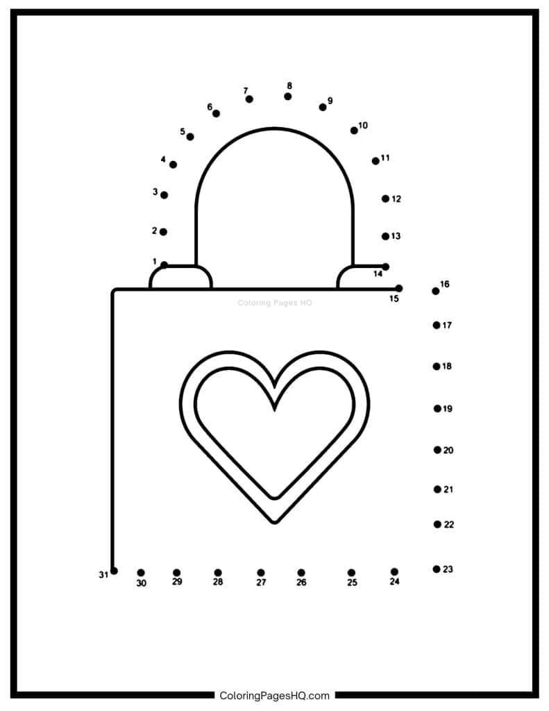 Locket dot to dot Valentine's Day activity