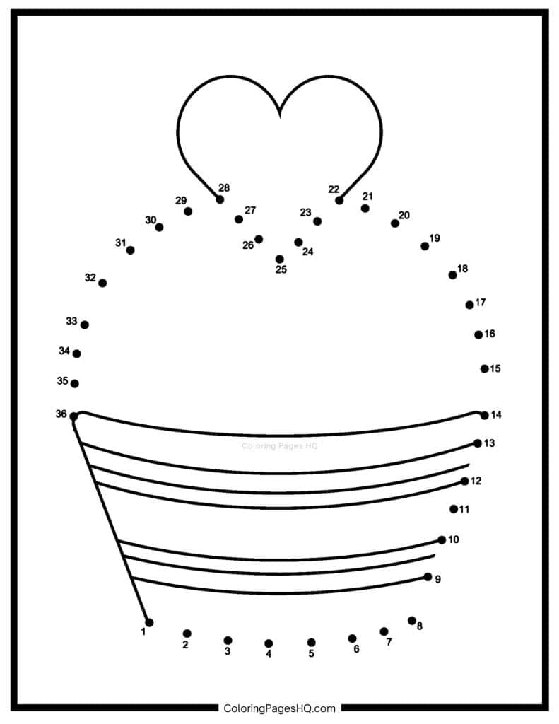 Valentine's Day connect the dots activity page