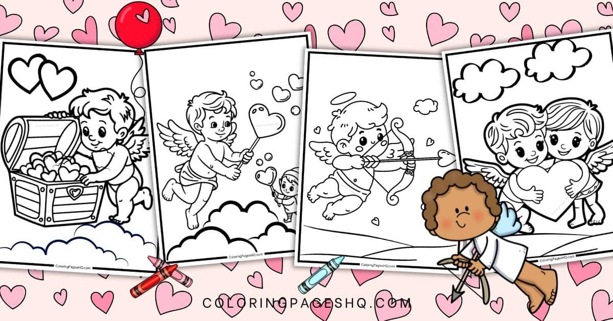 cupid coloring pages featured image